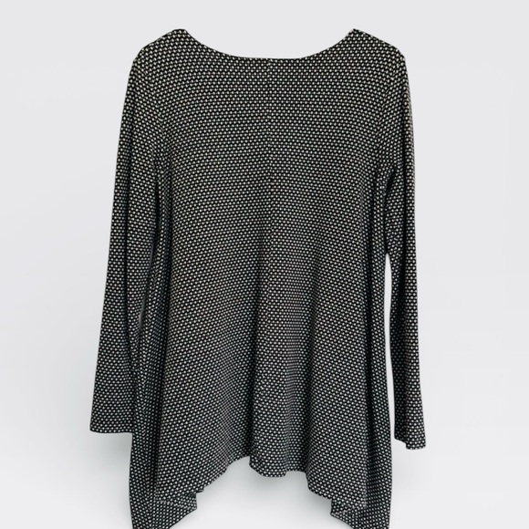 BRYN WALKER Jacquard Dot Knit Lagenlook Tunic Black and  Ivory | Size Small - Picture 3 of 6